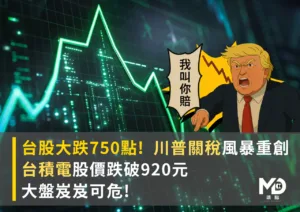 台股大跌，川普關稅風暴重創，台積電股價跌破920元，大盤岌岌可危