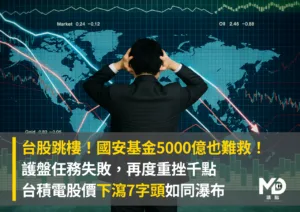 國安基金進場護盤5000億，台股仍重挫千點，台積電下瀉7字頭如瀑布
