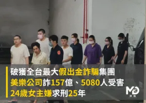 破獲全台最大假出金詐騙集團！美樂公司詐157億，24歲女主嫌求刑25年