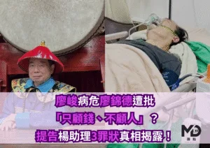 廖峻病危廖錦德遭批「只顧錢、不顧人」？提告楊助理3罪狀真相揭露！