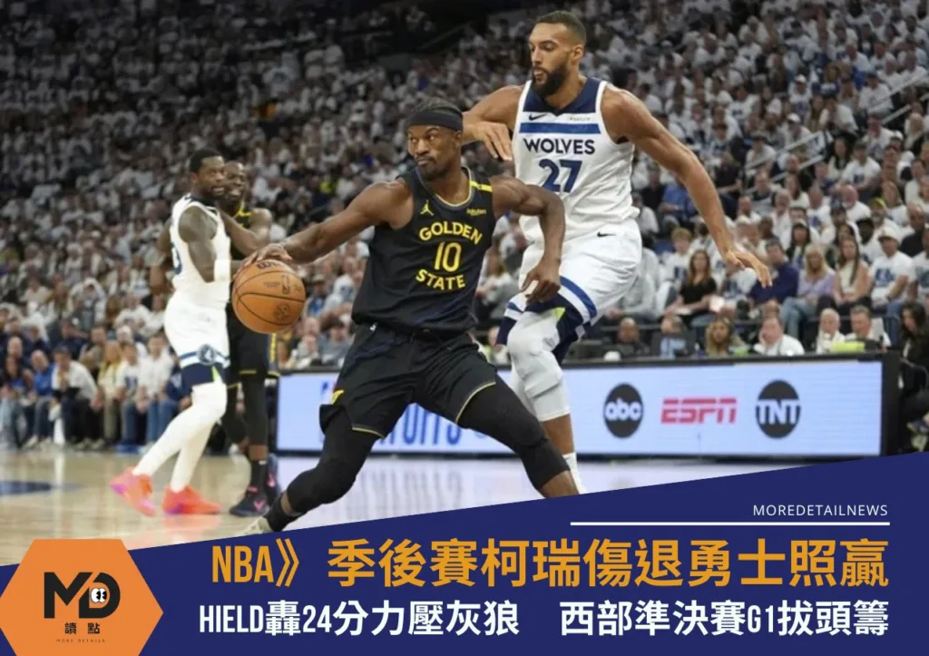 NBA》季後賽柯瑞傷退勇士照贏!Hield轟24分力壓灰狼 西部準決賽G1拔頭籌