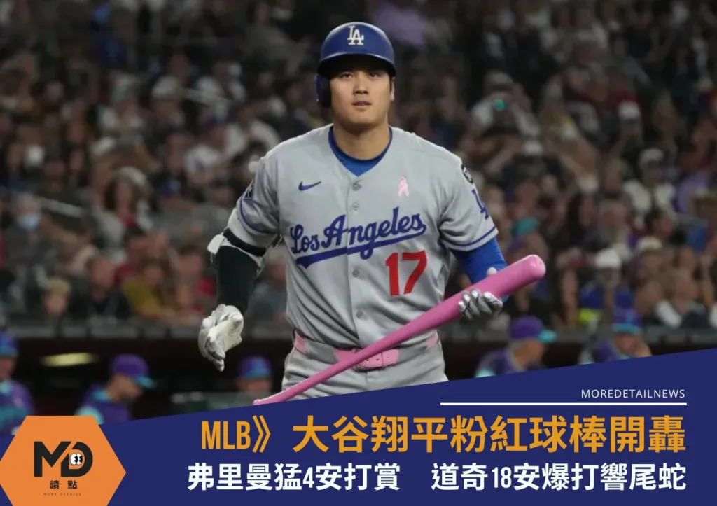 MLB》大谷翔平粉紅球棒開轟氣勢續熱!弗里曼4安猛打賞
