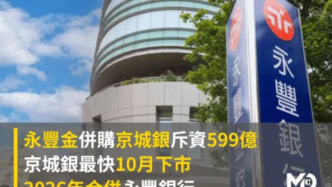 永豐金併購京城銀斥資599億，最快10月下市、2026年合併永豐銀行