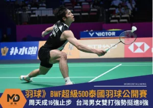 羽球》泰國羽球公開賽周天成16強止步　台灣男女雙打強勢挺進8強