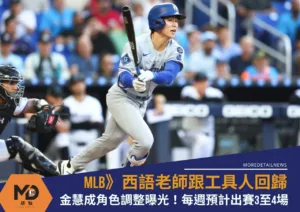 MLB》道奇傷兵雙喜臨門回歸 金慧成角色調整曝光！每週預計出賽3至4場