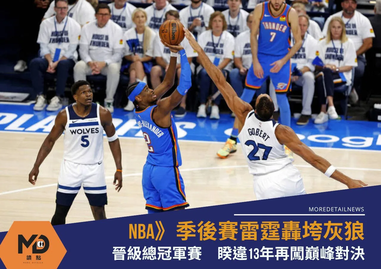 NBA》季後賽雷霆轟垮灰狼晉級總冠軍賽 睽違13年再闖巔峰對決