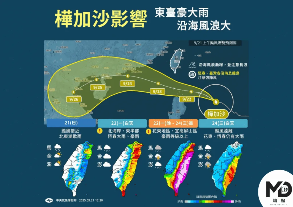 樺加沙颱風影響範圍