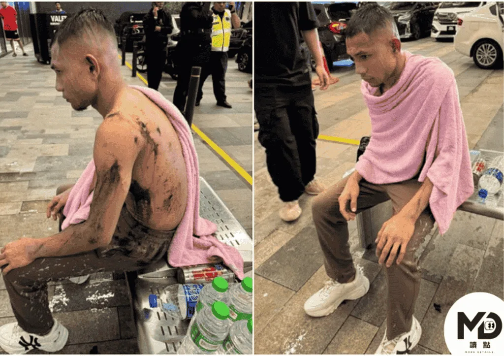 哈林被潑硫酸的現場畫面