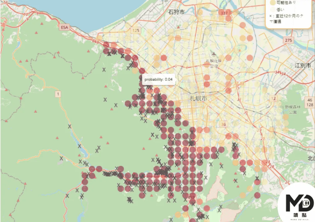 日本熊出沒AI地圖-札幌