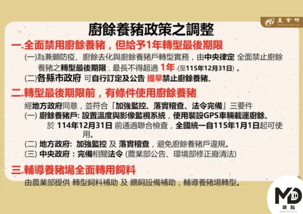 農業部將對廚餘養豬相關政策更為嚴格執行