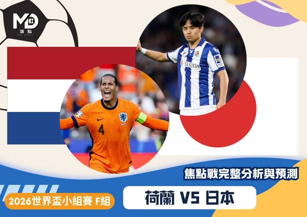荷蘭vs日本｜2026世界盃F組焦點戰完整分析與預測