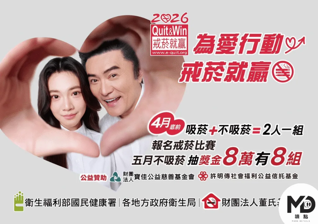 4月底前報名戒菸比賽抽8萬元獎金