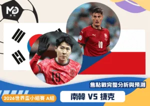 南韓vs捷克｜2026世界盃A組焦點戰完整分析與預測