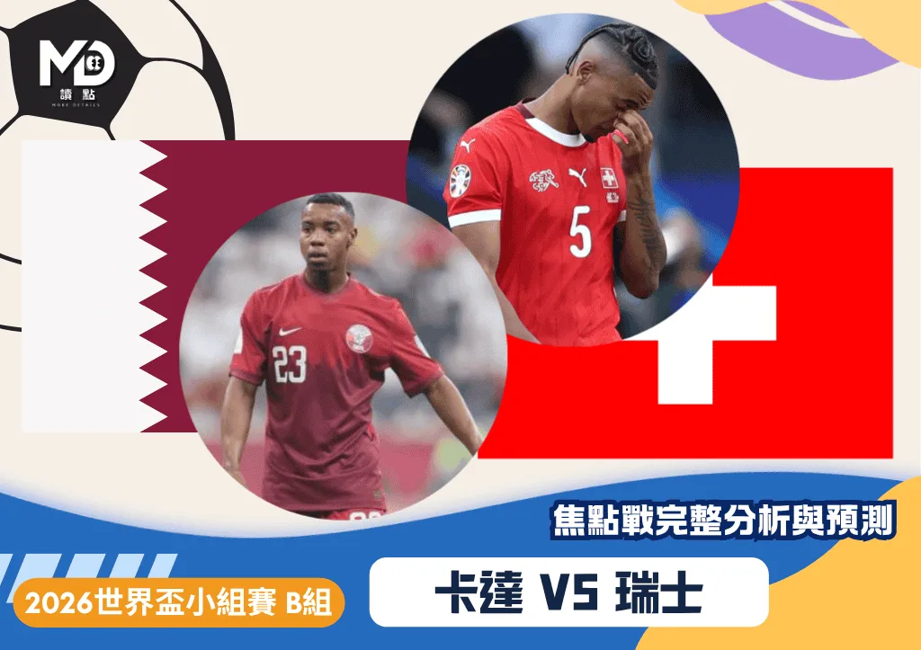 卡達vs瑞士｜2026世界盃B組焦點戰完整分析與預測