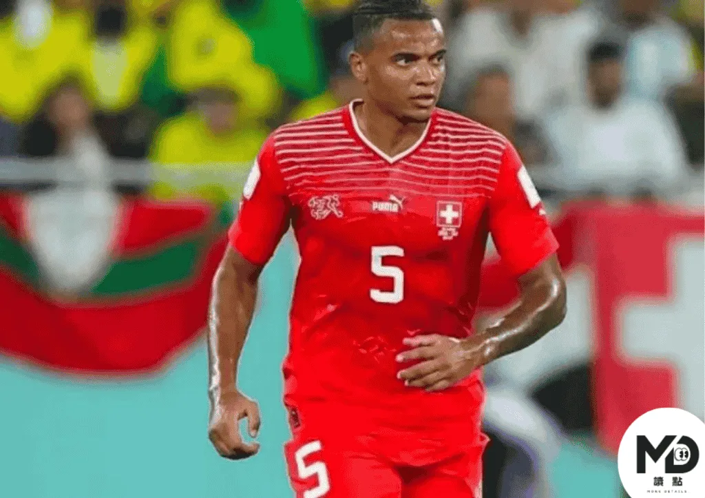 Manuel Akanji是瑞士強力的直線衝鋒球員