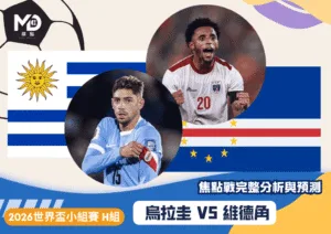 烏拉圭VS維德角｜2026世界盃H組焦點戰完整分析與預測