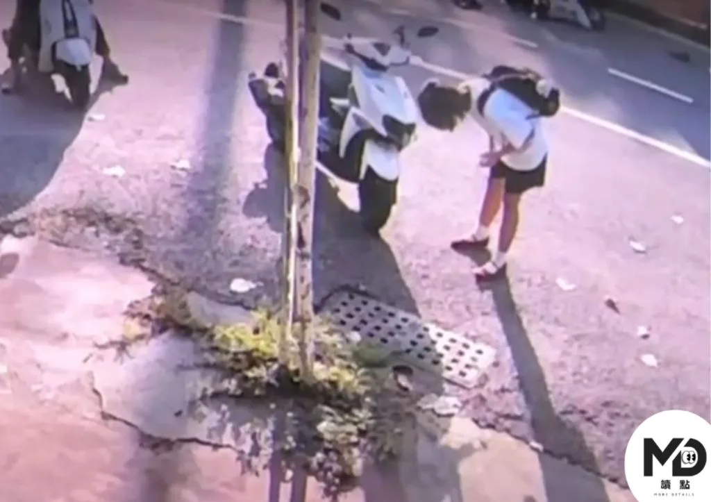 戴姓女大生肇事後只顧看自己車損