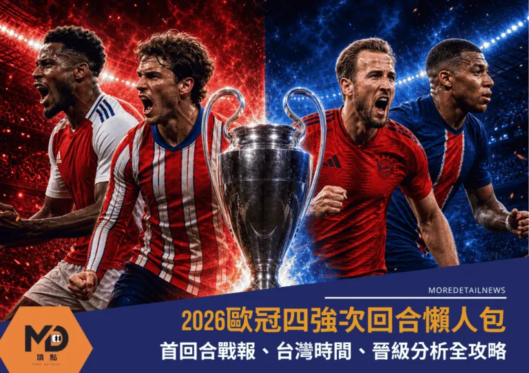 2026歐冠四強次回合懶人包｜首回合戰報、台灣時間、晉級分析全攻略