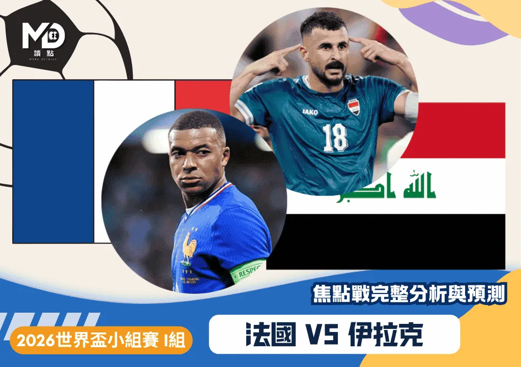 法國VS伊拉克｜2026世界盃I組焦點戰完整分析與預測