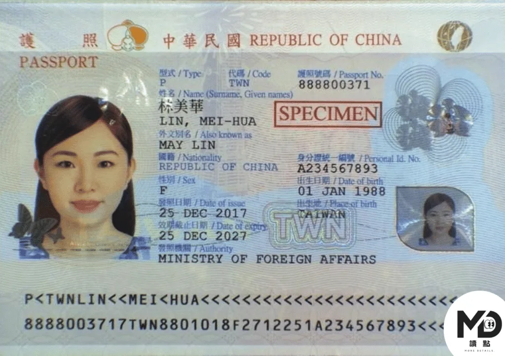 護照樣本圖