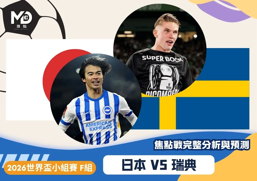日本VS瑞典|2026世界盃F組對戰焦點前瞻