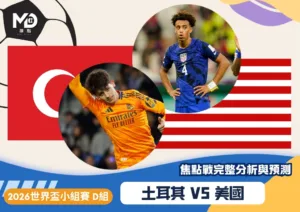 土耳其VS美國｜2026世界盃D組對戰焦點前瞻
