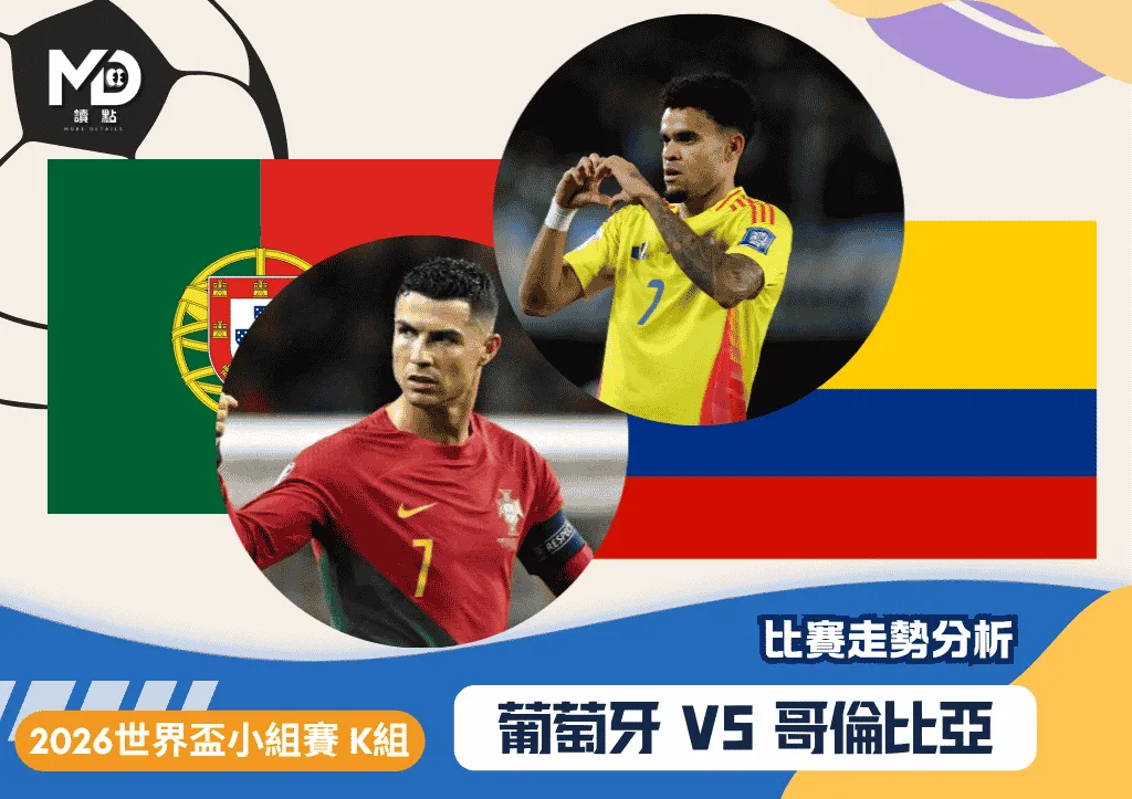 2026世界盃K組小組賽 葡萄牙vs哥倫比亞 比賽走勢分析