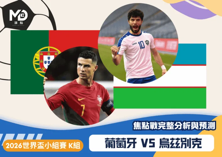 2026世界盃K組小組賽 葡萄牙vs烏茲別克 比賽走勢分析