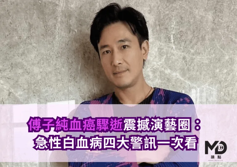 傅子純血癌驟逝震撼演藝圈:急性白血病四大警訊一次看