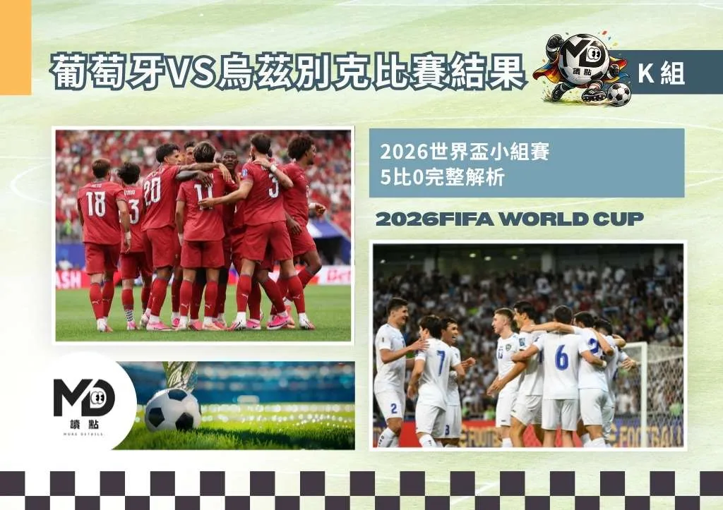 K組葡萄牙VS烏茲別克比賽結果|2026世界盃小組賽 5比0完整解析