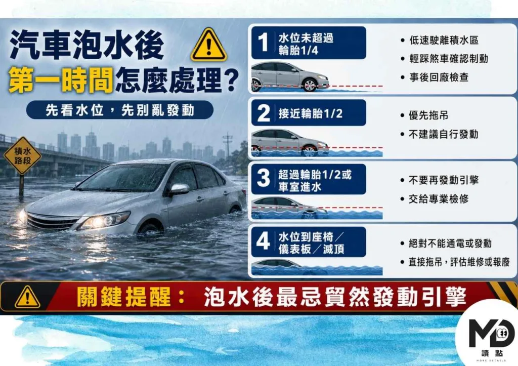 汽車泡水後第一時間怎麼處理?