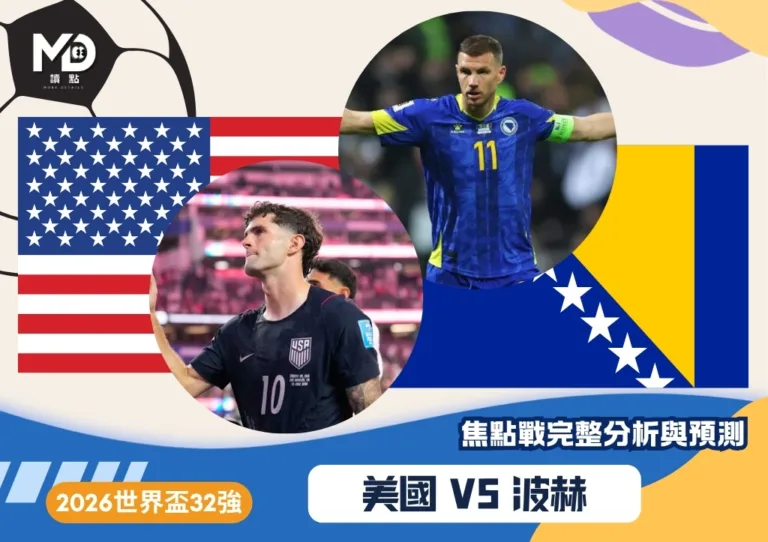 美國vs波赫|2026世界盃32強對戰焦點預測