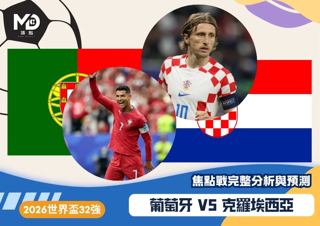 葡萄牙vs克羅埃西亞|2026世界盃32強對戰焦點預測
