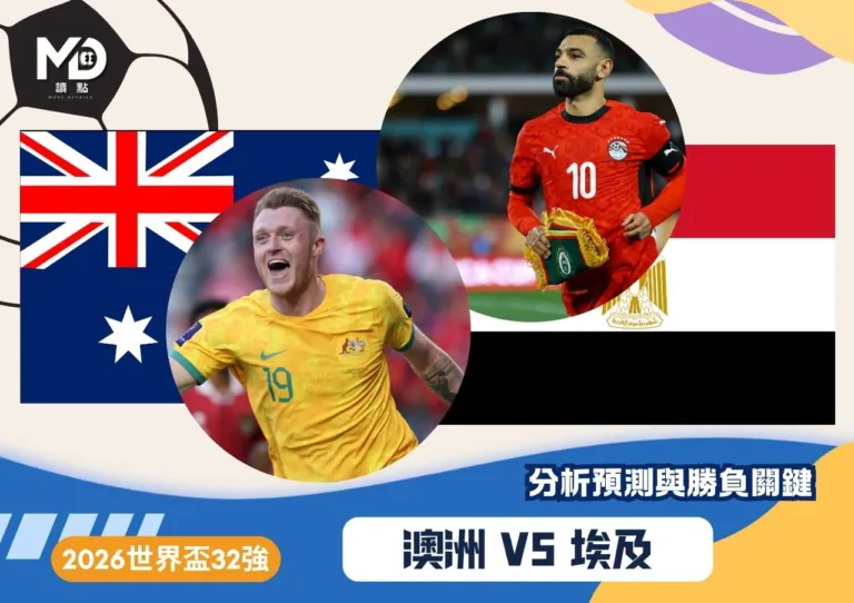 澳洲VS埃及|2026世界盃32強分析預測與勝負關鍵