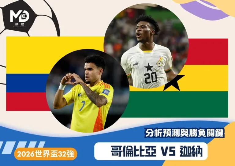 哥倫比亞VS迦納|2026世界盃32強分析預測與勝負關鍵